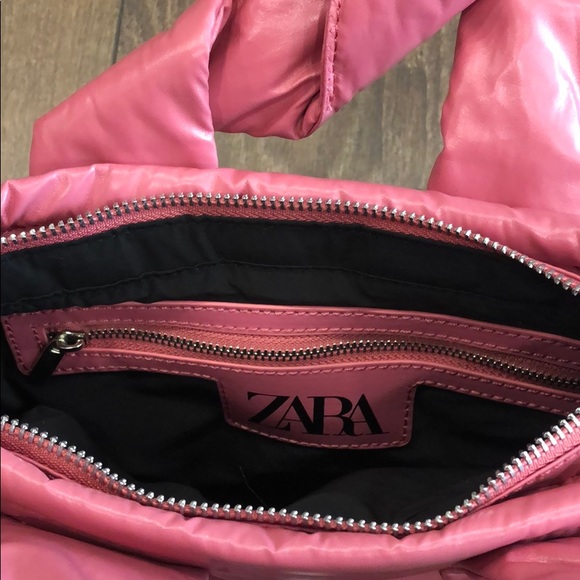 NWOT Zara Pink Mini Quilted Tote Bag - Picture 3 of 3